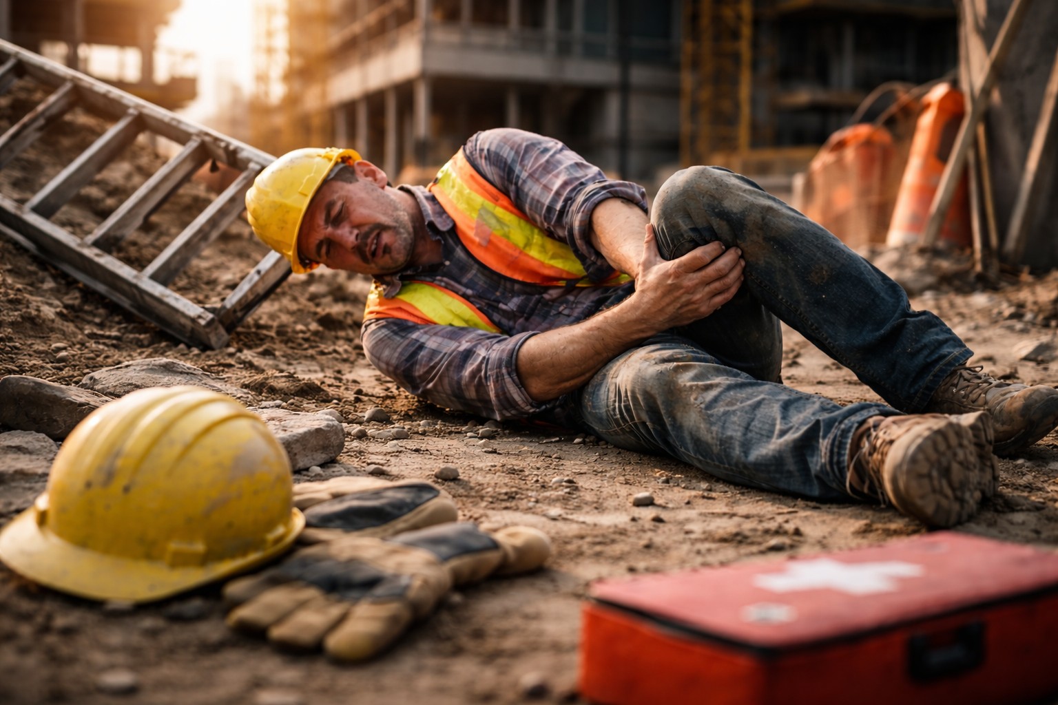 Construction site safety hazard and injury risk